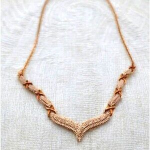 SUN Diamond Crested Sterling Silver Chevron Statement Necklace Made in Italy 925